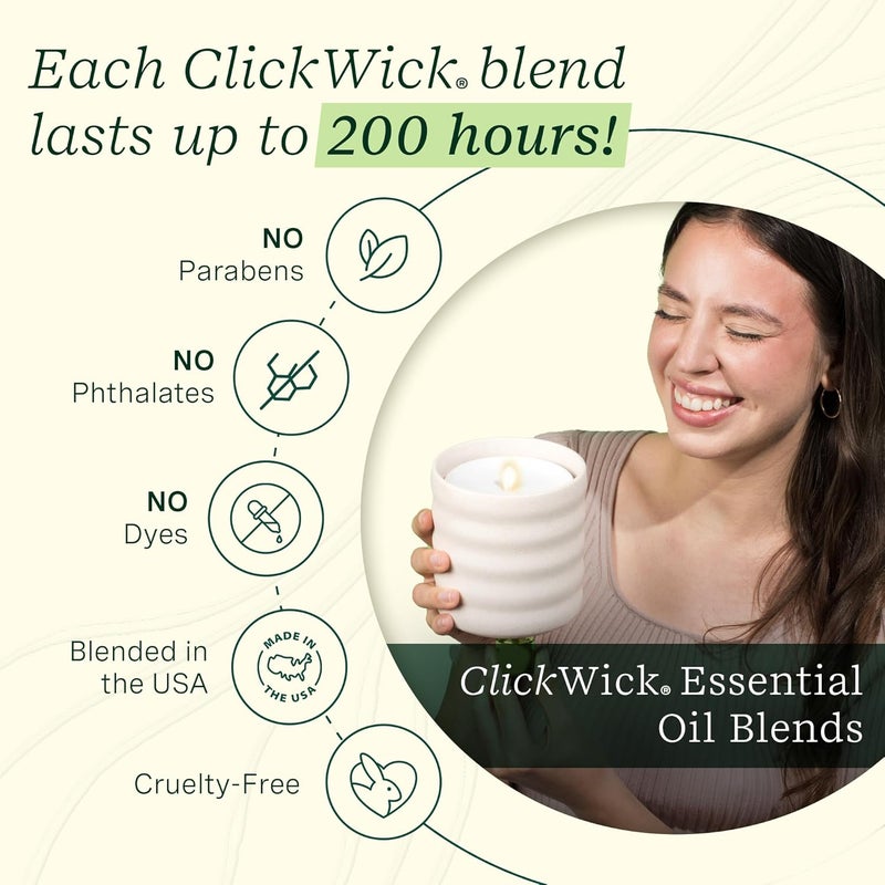 LifeLines Flameless Candle Aromatherapy Essential Oil Diffuser with 2 ClickWick Essential Oil Blends - Cordless & Waterless Diffuser for Home - Scented Electric Candles Blow Out Flame - Green Bubble - Image 5